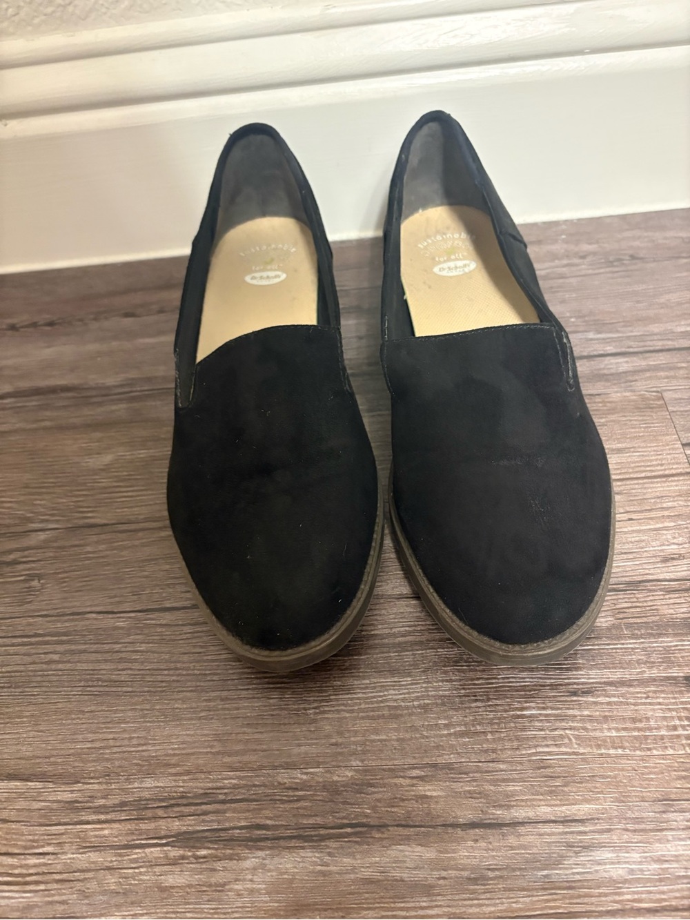 Dr. Scholls Black Slip-On Suede Loafers